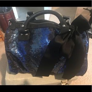 Steve Madden Blue sequin bag with bow